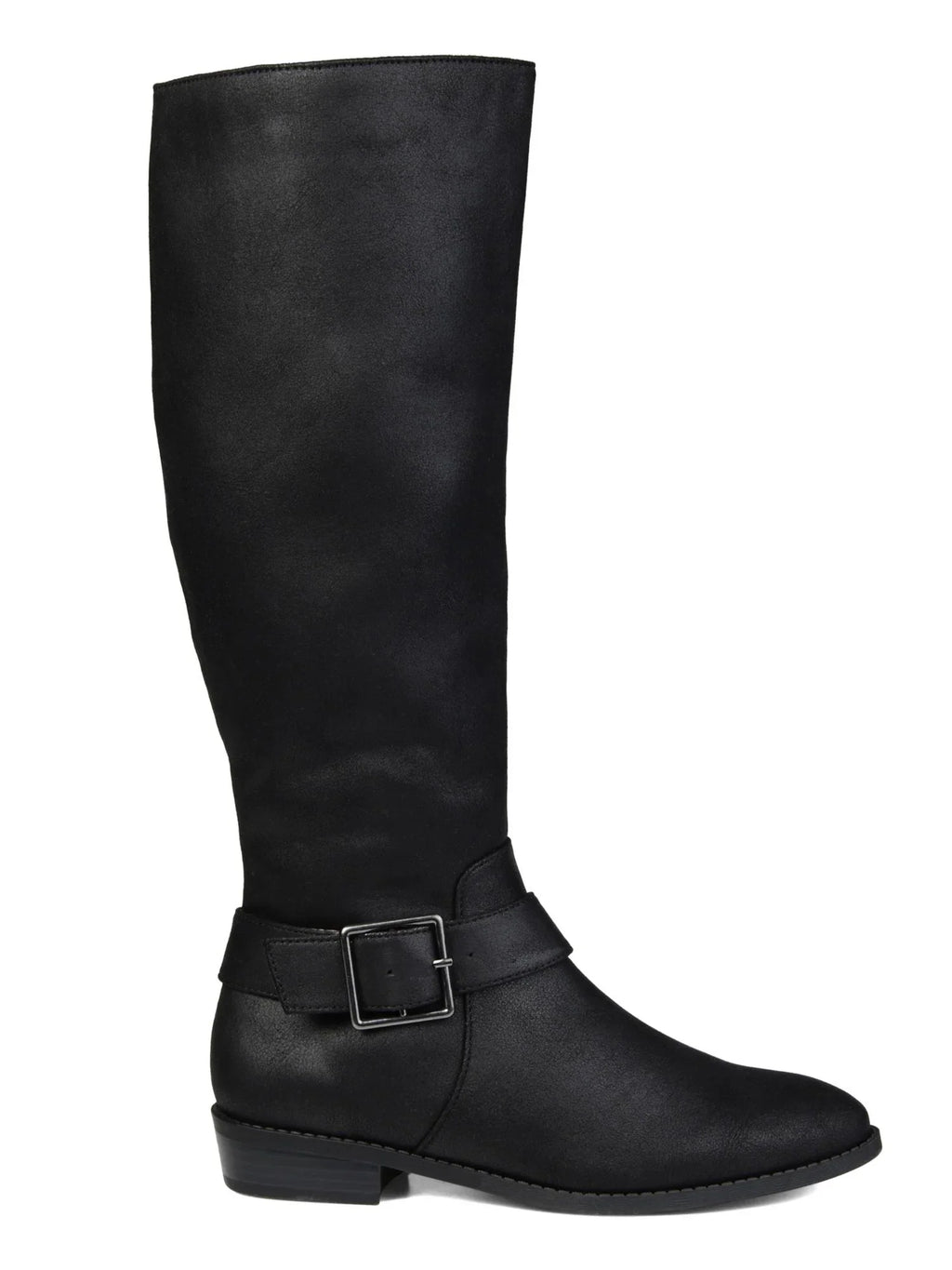 Extra Goring Toe Boot Womens X Wide Buckle Wide Zip-Up Calf COLLECTION Black Calf Block Almond Riding JOURNEE 7.5 Winona Heel Accent WC