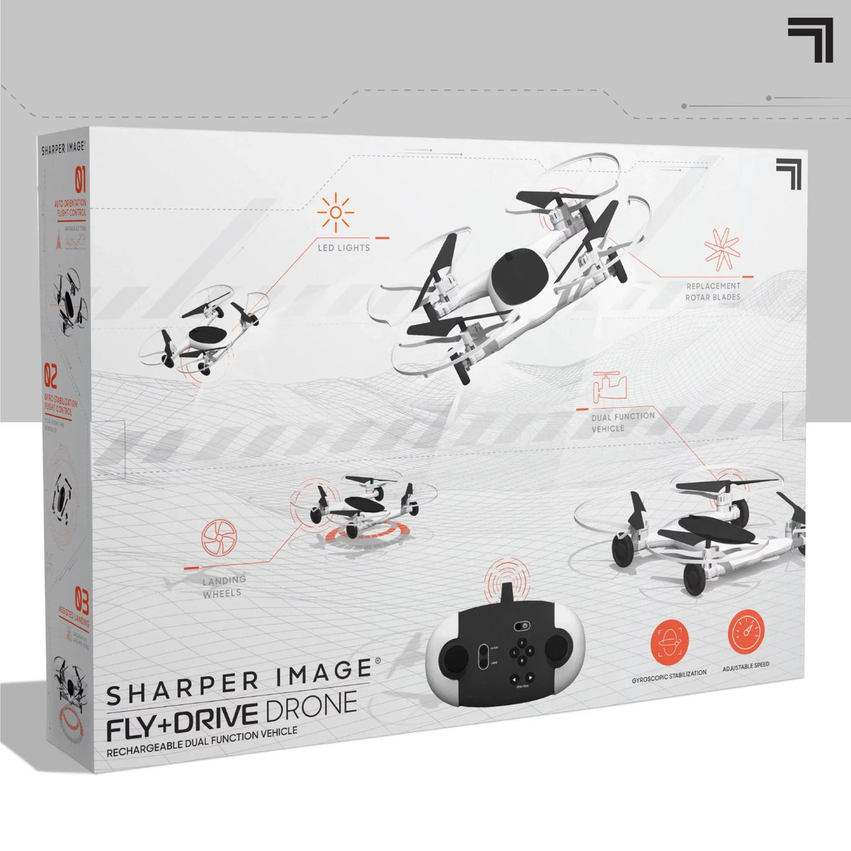 Range Altitude, and Drone IMAGE Max 5in Drive Rechargeable 215ft 250ft Long Fly + RC, Control Function Dual SHARPER