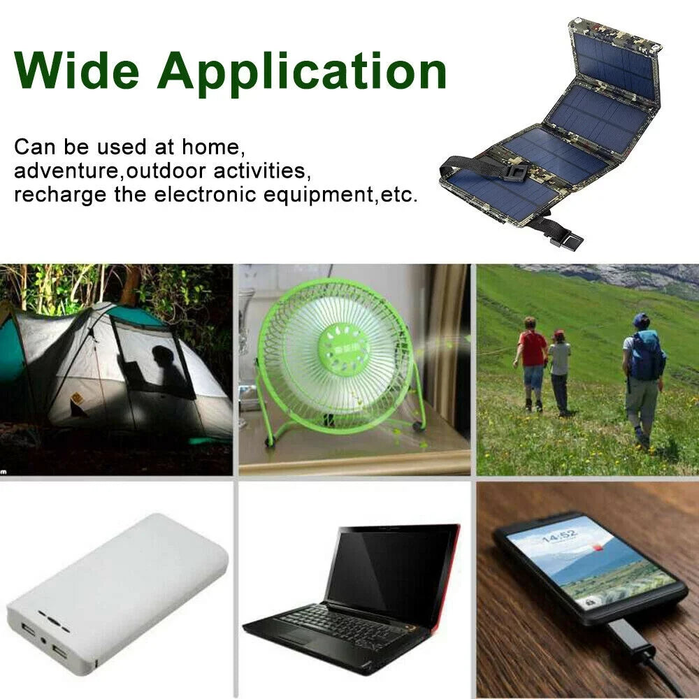 Panel JLLOM Charger Power Camping Folding exterior Bank USB Hiking 80W Phone Solar