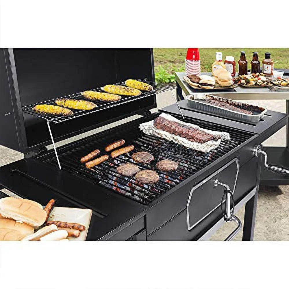 Large Deluxe 30-Inch Gourmet Picnic Camping Cooking, Patio BBQ Backyard Smoker Grill, Charcoal Royal CD2030AN Black,