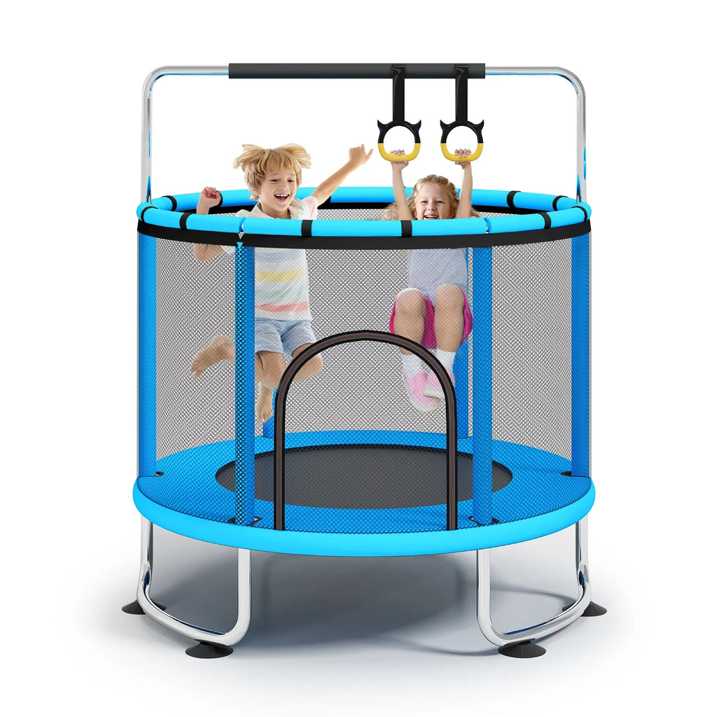 Toddler Enclosure and Indoor with Basketball 55''Mini Net Rings, 555lbs for Kids, Fisca Trampoline Hoop, Trampoline Trampoline, Load