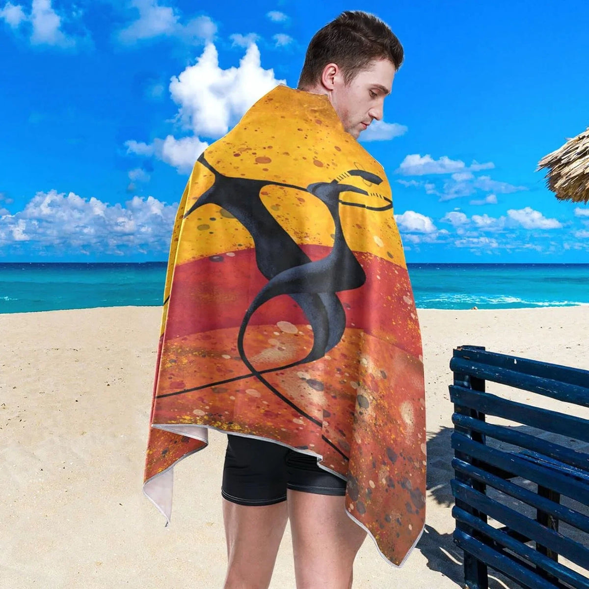 Absorbent Compact African Camping Quick Holiday（560） Beach Dancers Couple - Oversized Swimming Bestwell Super Towel Dry - for Travel Towel Towels Lightweight
