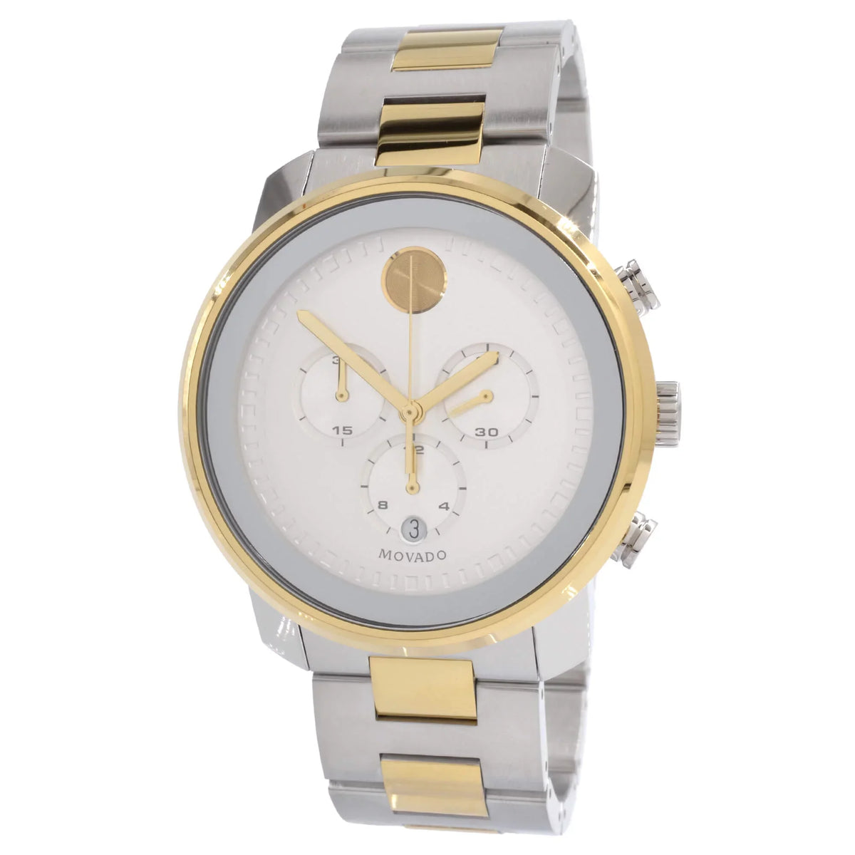 Men's Silver Movado Watch 3600432 Dial Bold Chronograph