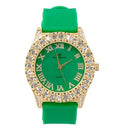 Rocks Mens Out Big Gold Silver Colorful Fully Numerals Green) Roman with Watch Dial ST10327 - Iced RN Single (ST10357