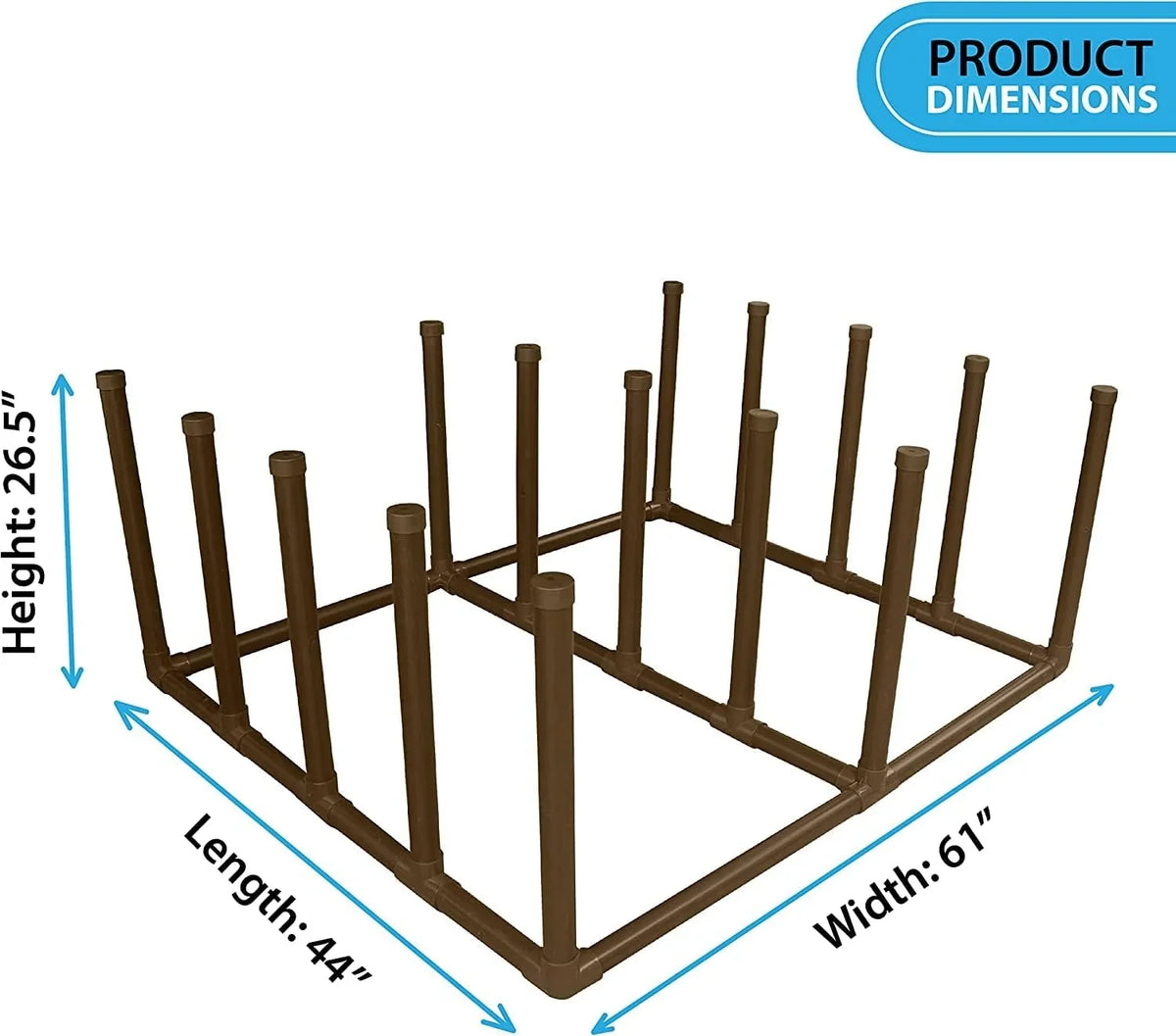 and Storage Brown L 12 Raft (61" Floats, W x for - Noodles, Surfboards, design Float x Poolside (Brown) Rack 44" QIXIAN Bar 26.5" Organizer 664413 Paddles, H), Towels,