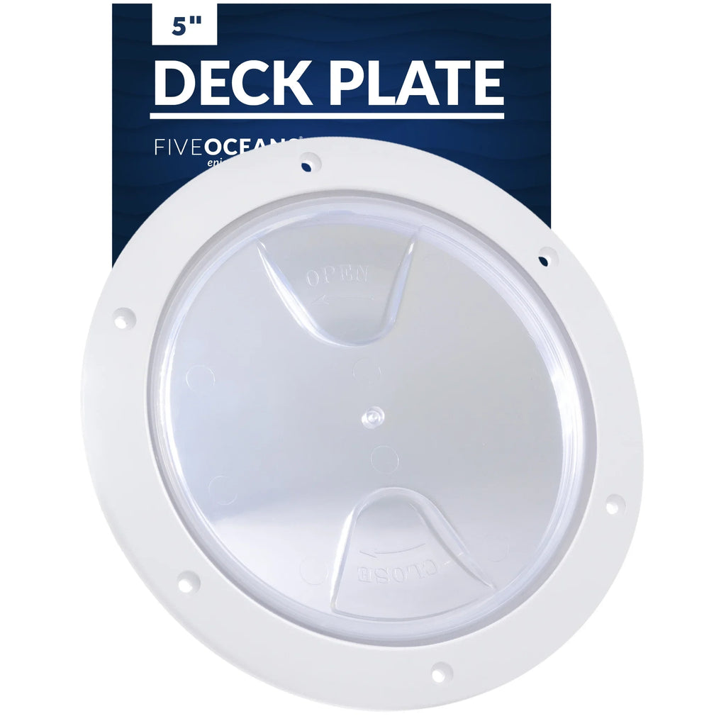 FO4467 with Oceans Bass Boat Five Caravan for Boat, Hatch, and White Hatch UV-Resistant Plate Fishing Deck - Bag, Boat, RVs, Round Marine ABS Plastic, Inspection Cover Storage Detachable Pontoon, 6"