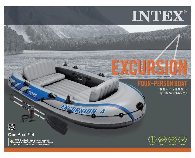 Person 2 4 and Rafting with Boat Fishing Set (Refurbished) Inflatable Excursion Intex Oars