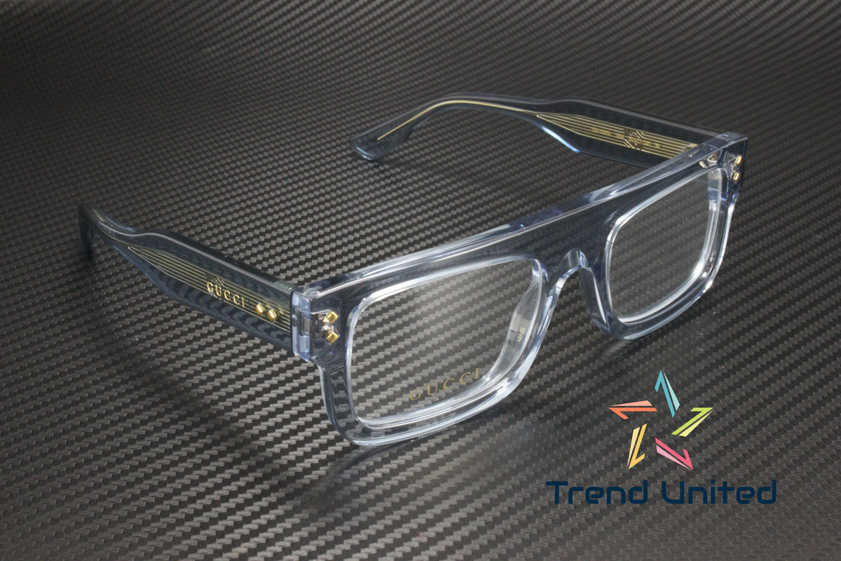 Rectangular 52mm Squared Blue Men's Light GG1085O 004 Lens Eyeglasses Demo