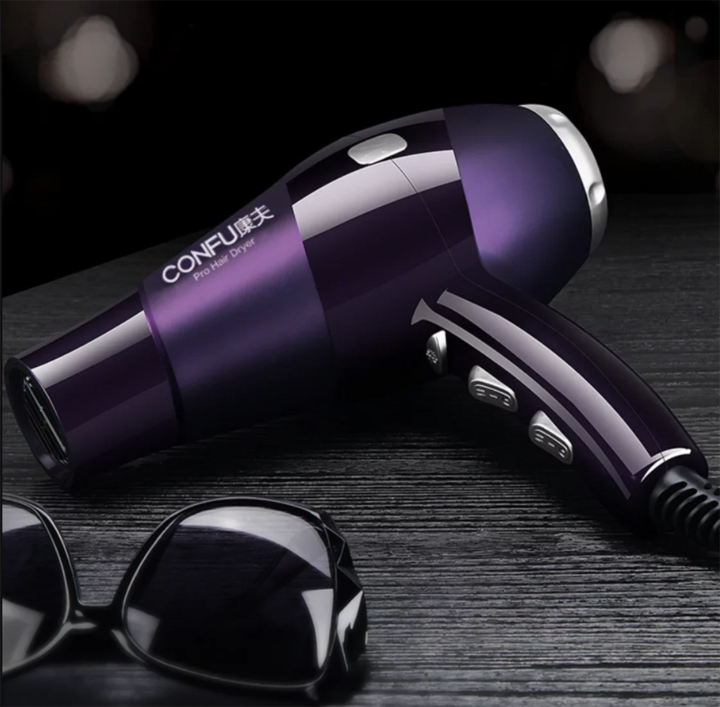 Speed Settings, and Button, 2 and Dryer, Results, 3 Cool for Ionic CONFU Dryers Dryer, Hair Concentrator Function Hair Nozzle(Red) Power High air Shot for Heat Shinier Women, 2300W cold hot