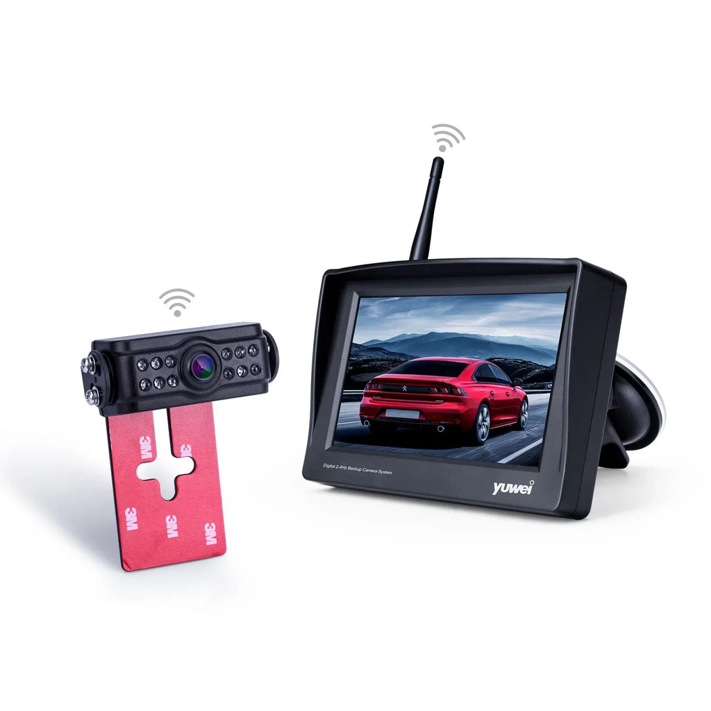 Trucks, Monitor Backup 4.3" for Camera Wireless View Nightvision Rear with Universal Yuwei SUV, and Cars Digital Camera and