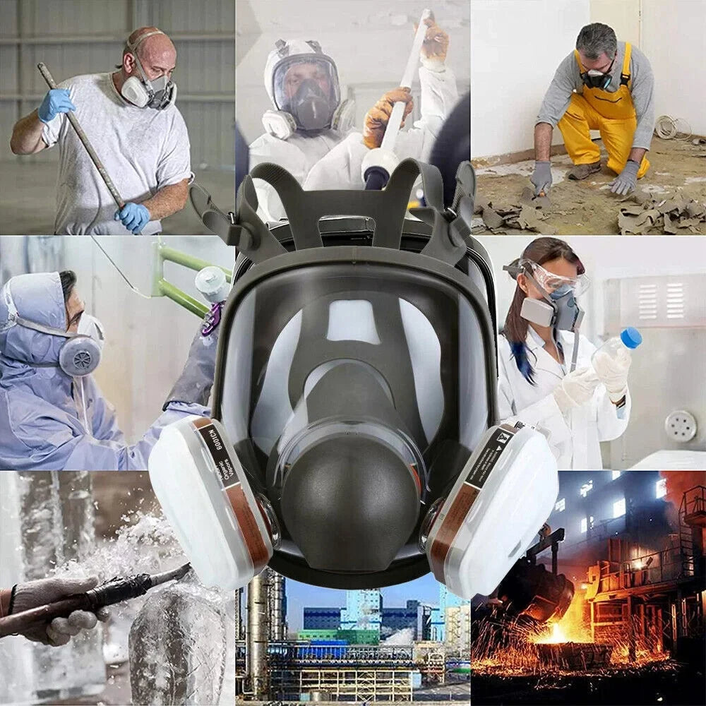 for Facepiece Face Mask Painting Spraying w/Filters Set Gas Full Respirator 6800