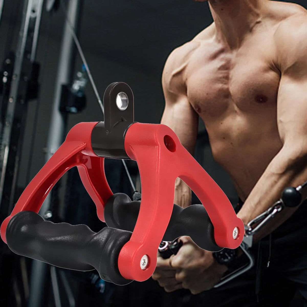 D Row Home Handle 661 Machine Attachment Two Training Fitness, ,Gym Pull Cable ,Back Bar for Red Rowing Down Attachment Tricep Bearing Rope
