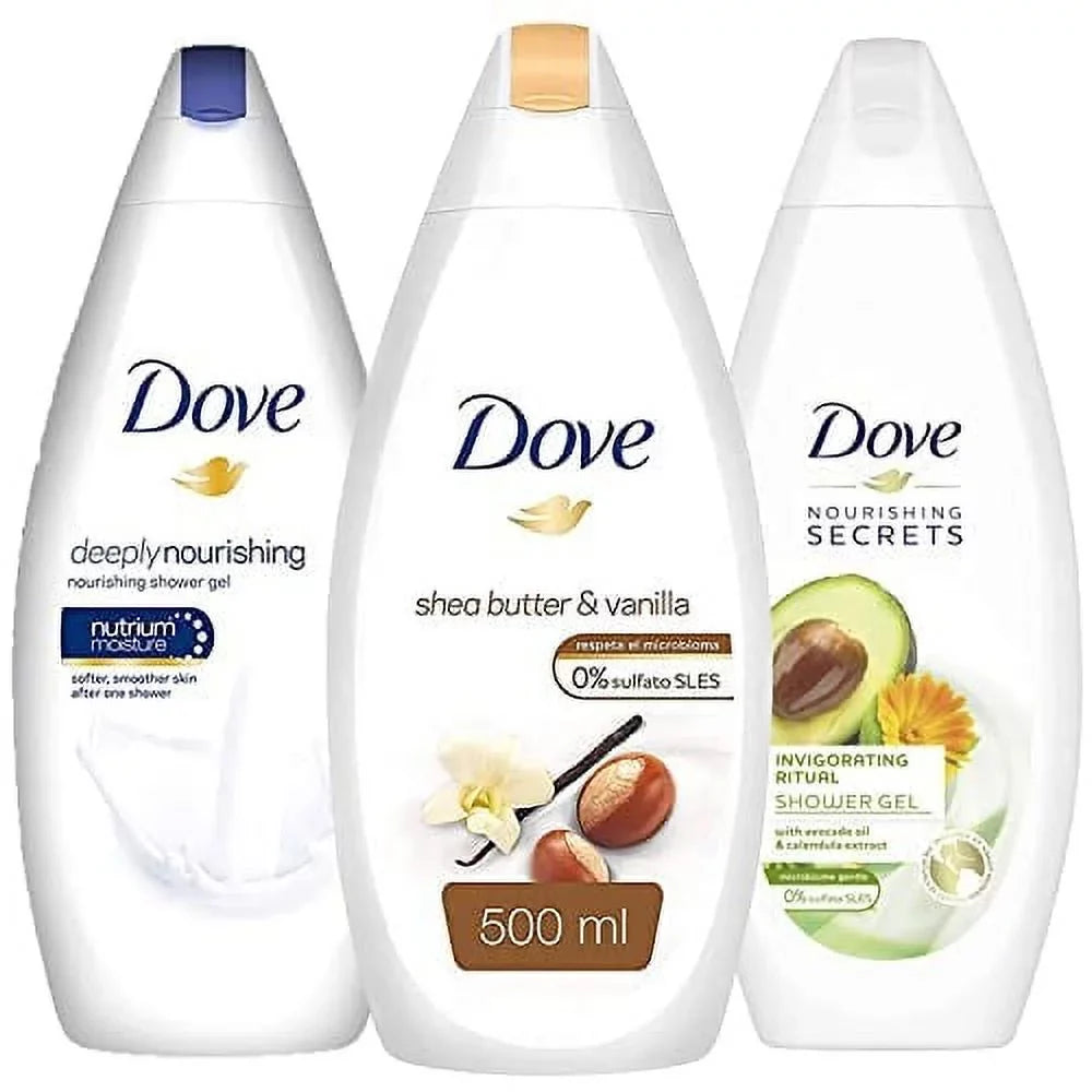 Invigorating Ritual Lotus Pampering Oil Dove Skin, 3 Wash, Count Each, Body Moisturizers, Pack For Ritual Avacado 16.9 Softening And Natural And Glowing Shea Variety Butter, Ounces Flower,
