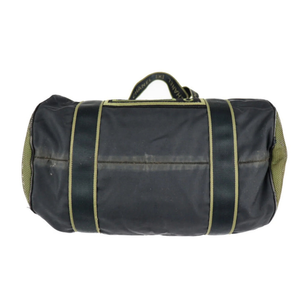 Series Canvas Shoulder Cocomark Black Line 10 Green Sport Cylindrical (Fair) Pre-Owned Nylon Travel Round Khaki Bag Boston