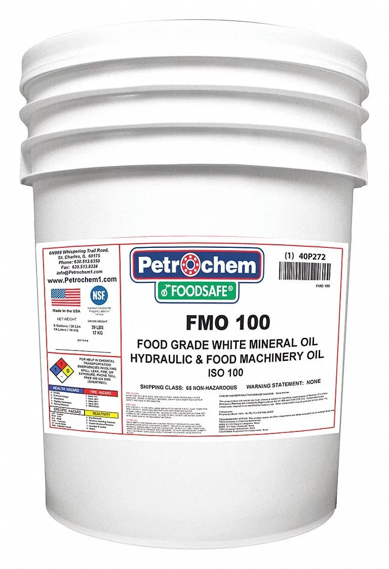 Oil,FG,ISO100,5 Petrochem Mineral FMO 100-005 FOODSAFE Hydraulic gal.