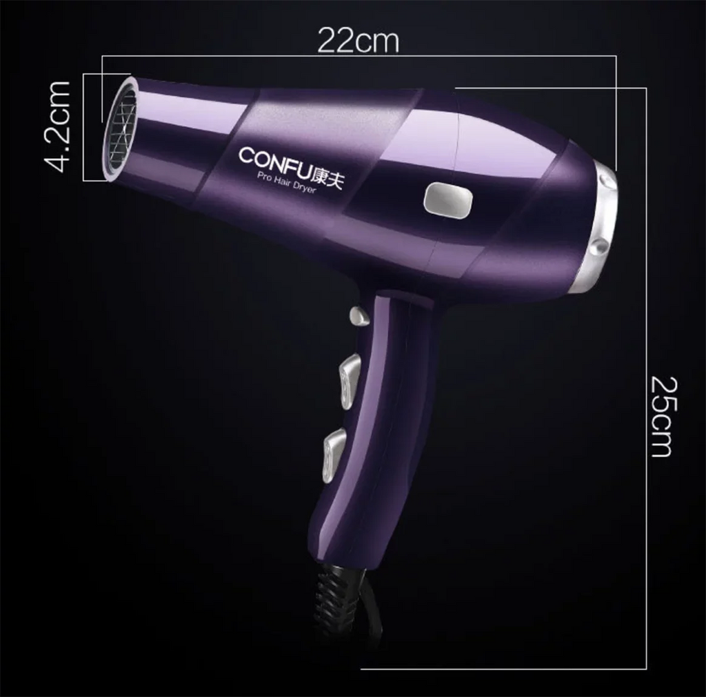 Speed Settings, and Button, 2 and Dryer, Results, 3 Cool for Ionic CONFU Dryers Dryer, Hair Concentrator Function Hair Nozzle(Red) Power High air Shot for Heat Shinier Women, 2300W cold hot