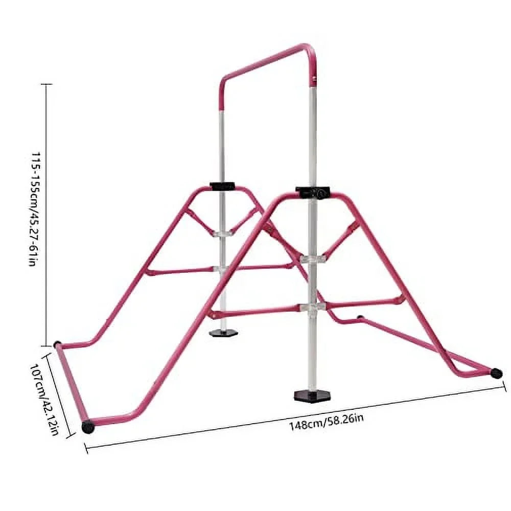 Gymnastics Height Training Height Equipment and Bar, Horizontal Bars Folding Adjustable Home - for Expandable Gymnastics GNJINX Kids, Junior Adjustable