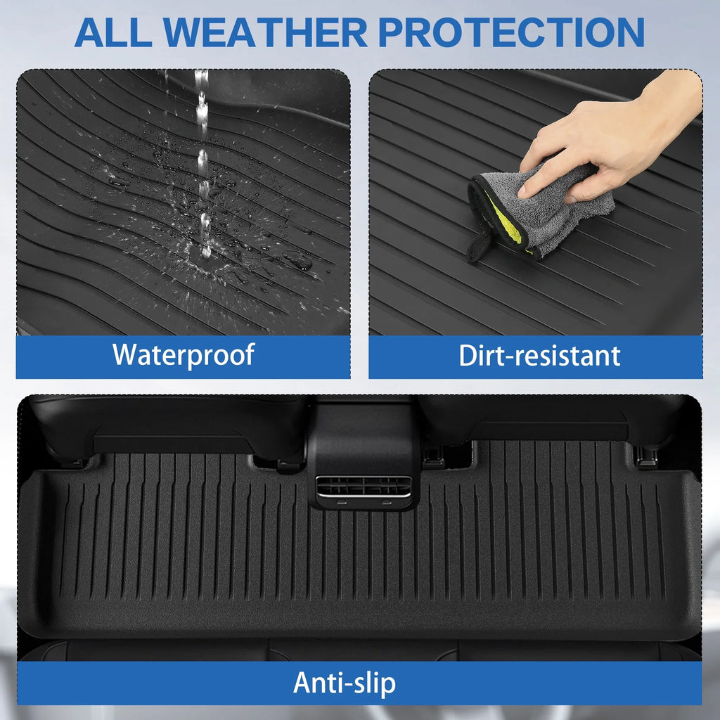 Mats Set 5-Seater, Front Rear 2021-2023 Anti-Slip Floor for All Set Waterproof for 2024, Accessories, of climate Trunk Mats Tesla & Fit 6 Custom Y Tesla WEIZE Mats TPE Liners Cargo Model
