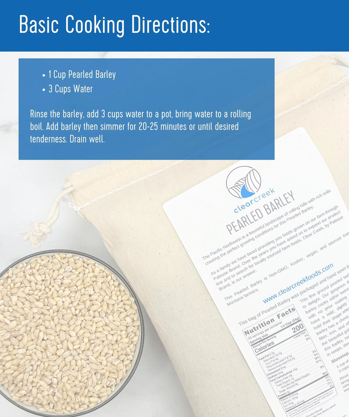 Non | | 25 Pearled | Food | GMO Kosher Storage Bulk lbs Bucket Barley