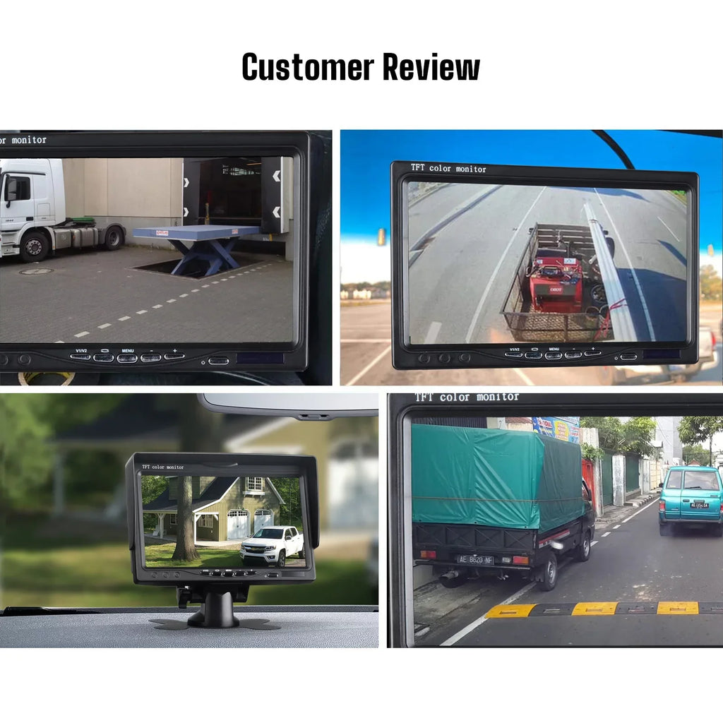Backup Reverse IP67 RVs CA711 7’’ Rearview Cam TOGUARD Back Trucks, Night LCD Vans, Waterproof Cars, Monitor for Camping View IR Vision Rear up with Kit, Vision Camera with Night