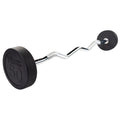 Curl Tools Fixed Barbell, SBZ50 Body 50lb Rubber - Coated Solid