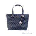Kors Michael Zip Purse Tote Bag XS Carryall Top PVC Navy Set Jet Leather