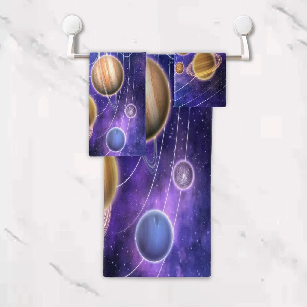 Absorbent, Washcloths Towels, Solar System and 1 3 Set, & Piece Towels Planets 1 cloth Hand Bath Coolnut 1 Wash Quick-Drying Towels