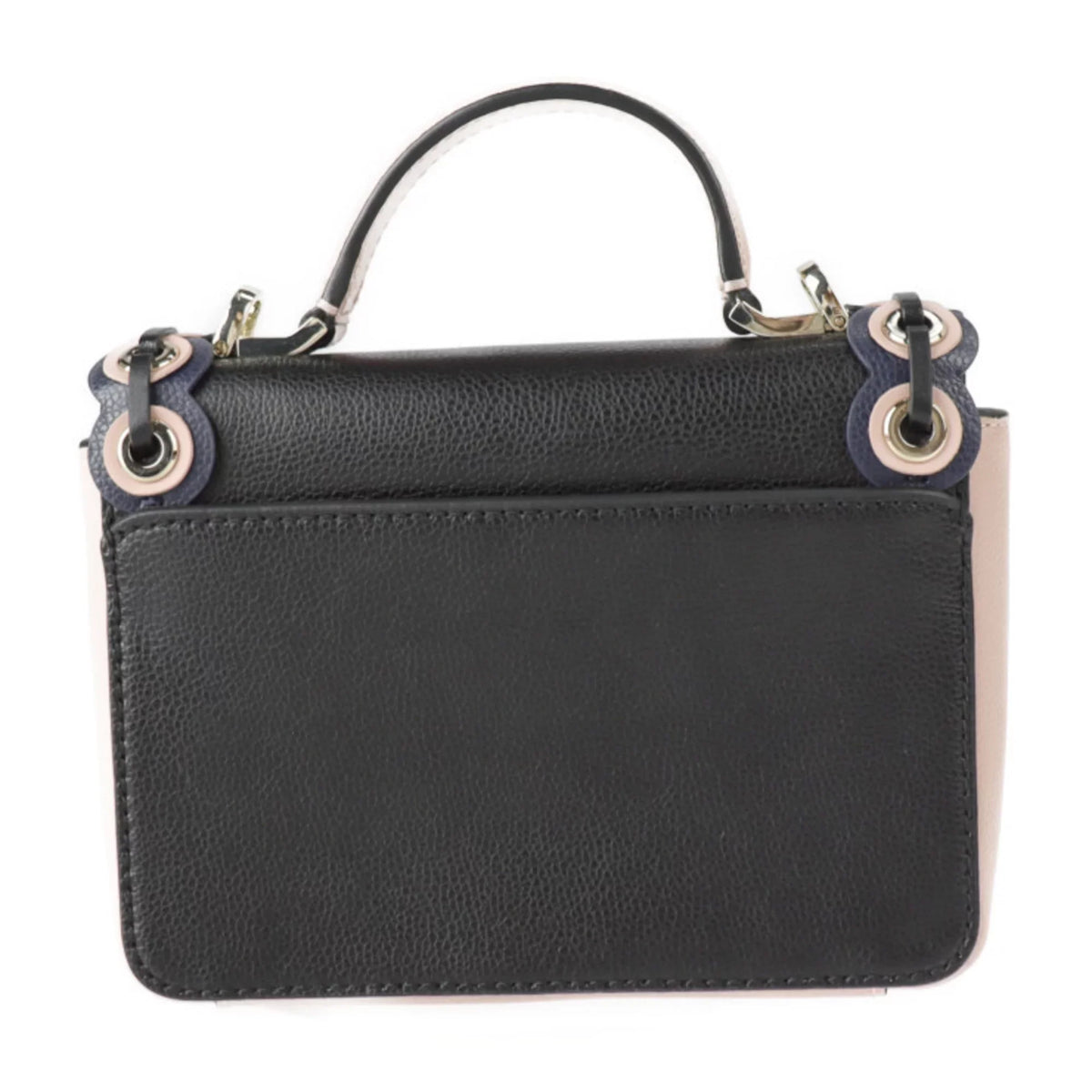 2WAY punching hardware handbag drive (Good) grommet pink Patternson black Spade Maisy WKRU5899 shoulder gold Pre-Owned beige leather bag Kate