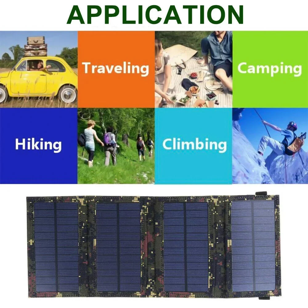 Panel JLLOM Charger Power Camping Folding exterior Bank USB Hiking 80W Phone Solar