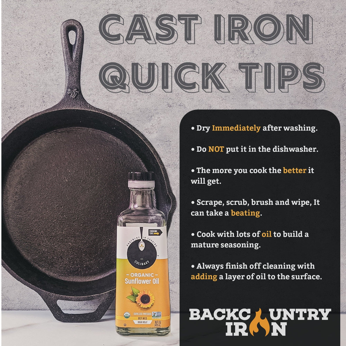 Square Medium 8 Pan Inch Grill Iron Backcountry Iron Cast Pre-Seasoned