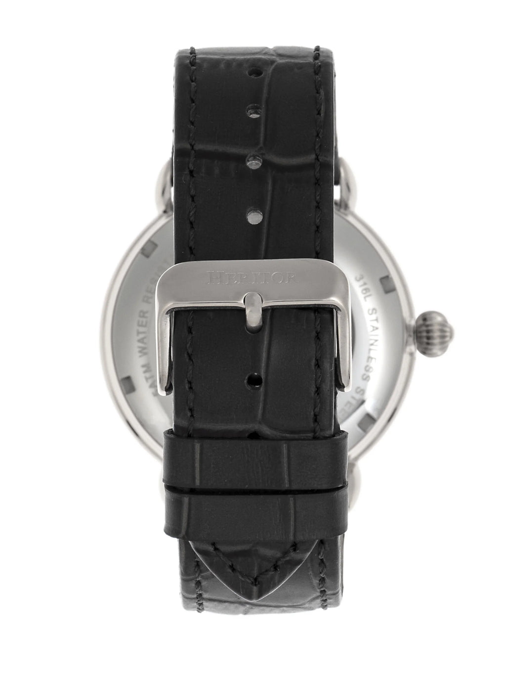 Heritor Watch - W/Date Leather-Band Mattias Silver Automatic