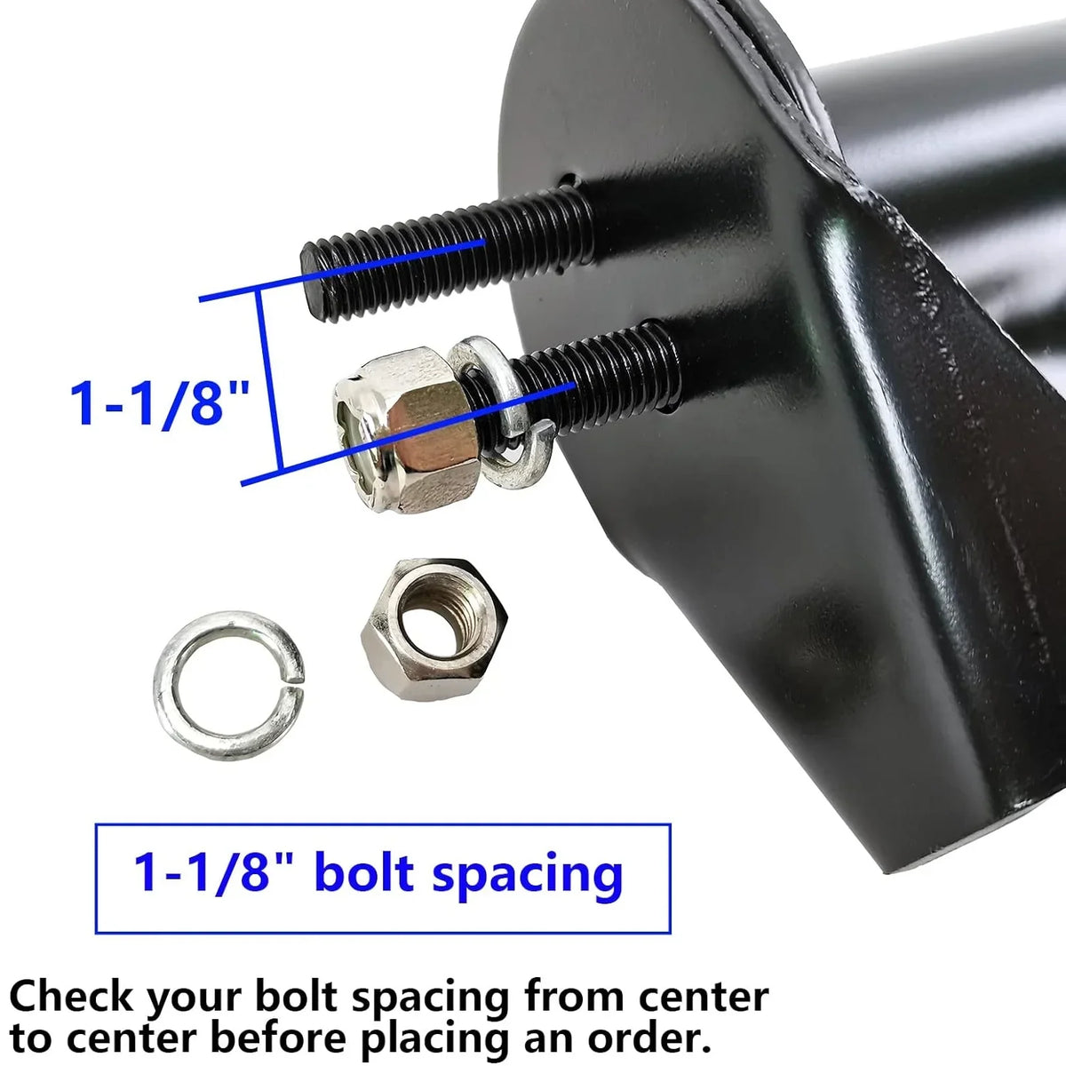 Spring Black Semi Straight for Bolt POWERWORKS Mudflap 1-1/8" Trucks Spacing 30" Mud Flap Hanger Holder Bracket Loaded Set Length