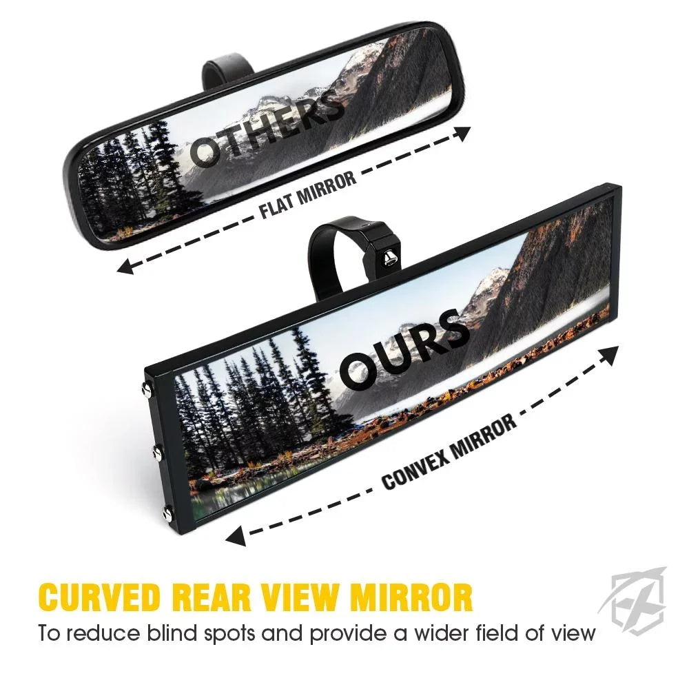 Rollbars View 9" UTV Dome Aluminum 1.75" Mirror Integrated 2" LED w/ Rear - fits Xprite Lights