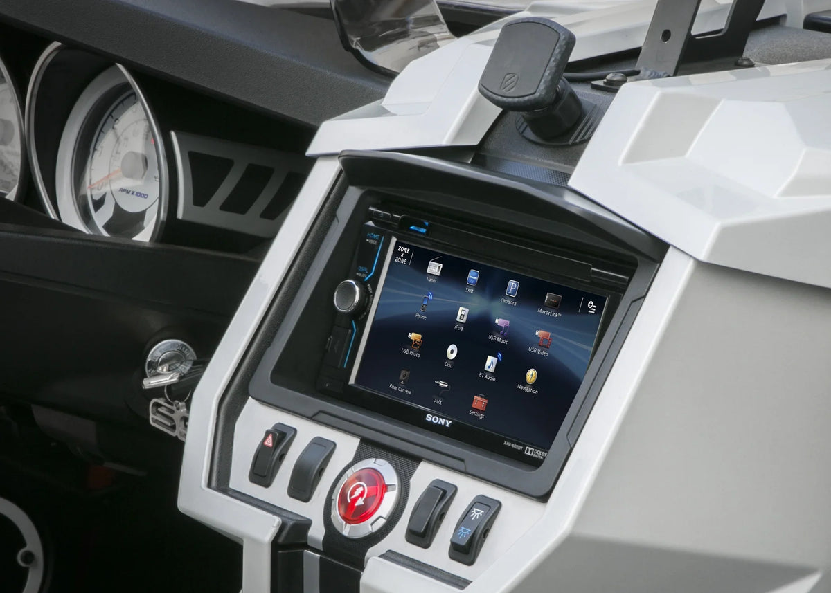2015-Up Dash Powersport Polaris Navigation Scosche Enrock Antenna 2-DIN Kit Receiver, Slingshot), Touchscreen Pyle CD Flexible Stereo Wi-Fi AM/FM Bluetooth Install Audio: Marine (Fits