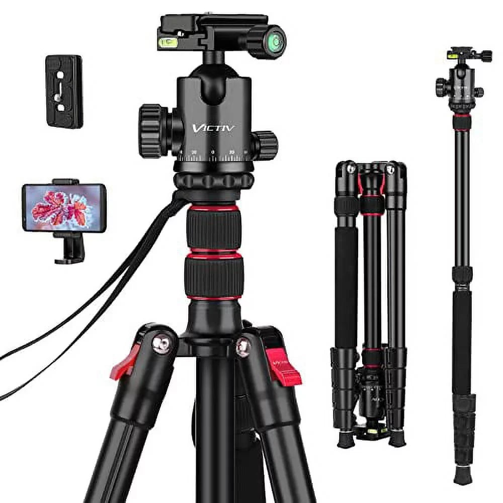 Mount,16.5" inch dimension, Professional Travel Load Camera, Tripod Tripod Tripod with Heavy for 360 30lb DSLR Degree Victiv Head for Duty Phone Aluminium Folded Ball Camera Monopod, 81 and