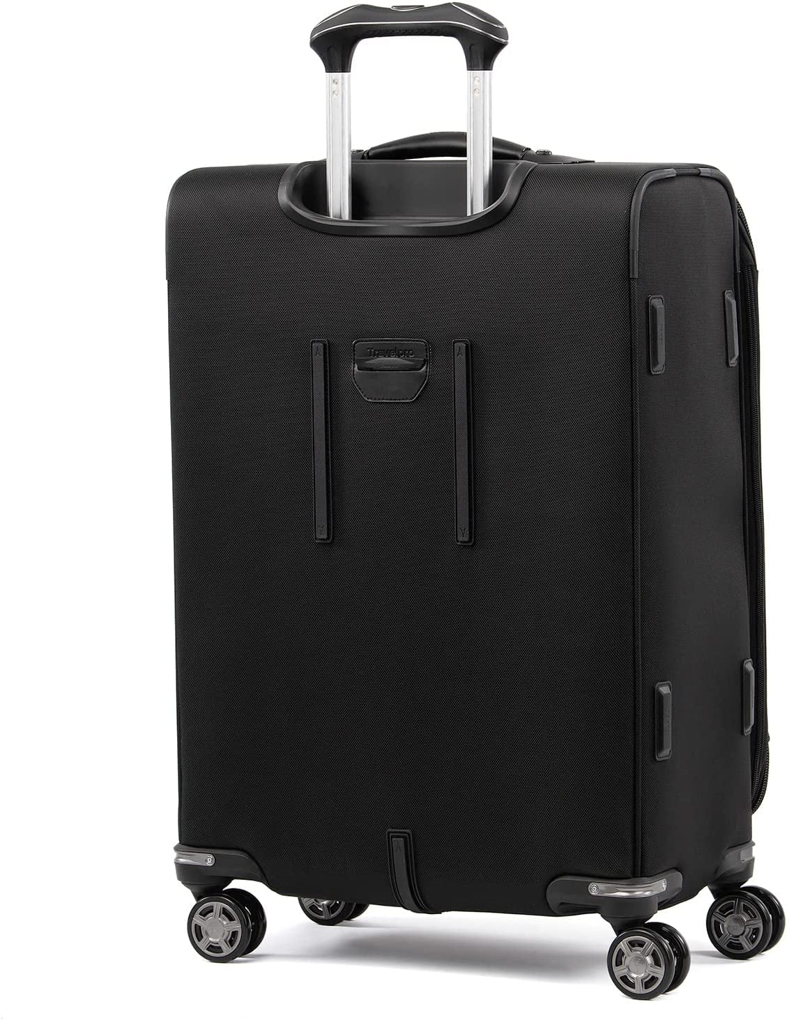 Luggage, 25-Inch TSA Checked 25-Inch Lock, Checked Wheel Women, Black, Elite Softside Spinner Suitcase, Travelpro Expandable Medium Men and 8 Platinum Black Shadow Checked-Medium Shadow