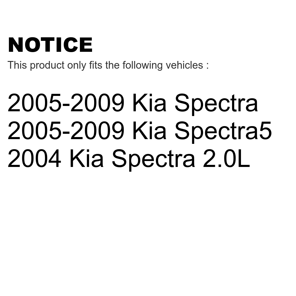 Kit Rotors Front Pads Semi-Metallic Spectra5 Brake Coated For - Auto KGF-100322 And Transit Kia Disc Spectra