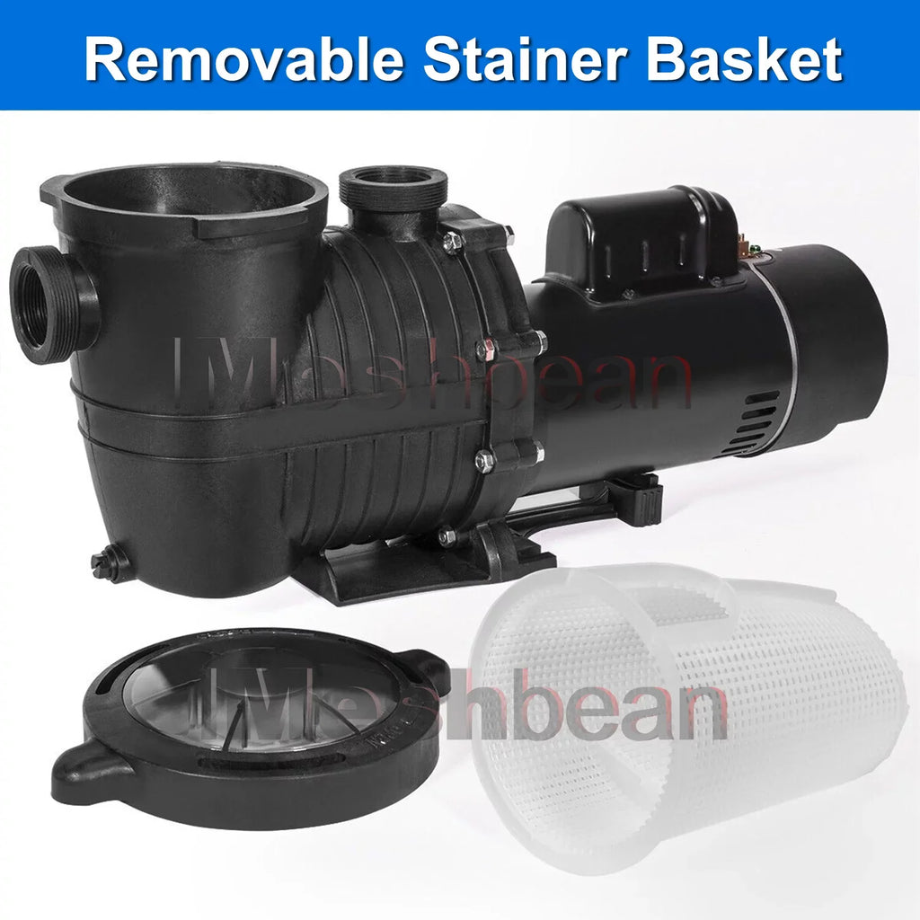 6000GPH, Circulation, 1.5HP Swimming iMeshbean 110V-230V, Max Pool liquid Above Motor Swimming w/ 69FT, Strainer and Pool Head Ground Pump, In-ground Basket Inground Pool for