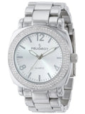 Silver Bracelet Women's Oversized Watch All Metal 7075S Crystal with Peugeot Boyfriend Swarovski Bezel Link