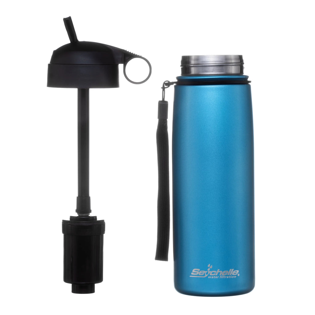 Sealed 26oz liquid Filter - liquid Blue) Seychelle - Double liquid Bottle - Steel Insulated - (Metallic Filter Vacuum Walled Bottle Stainless Alkaline