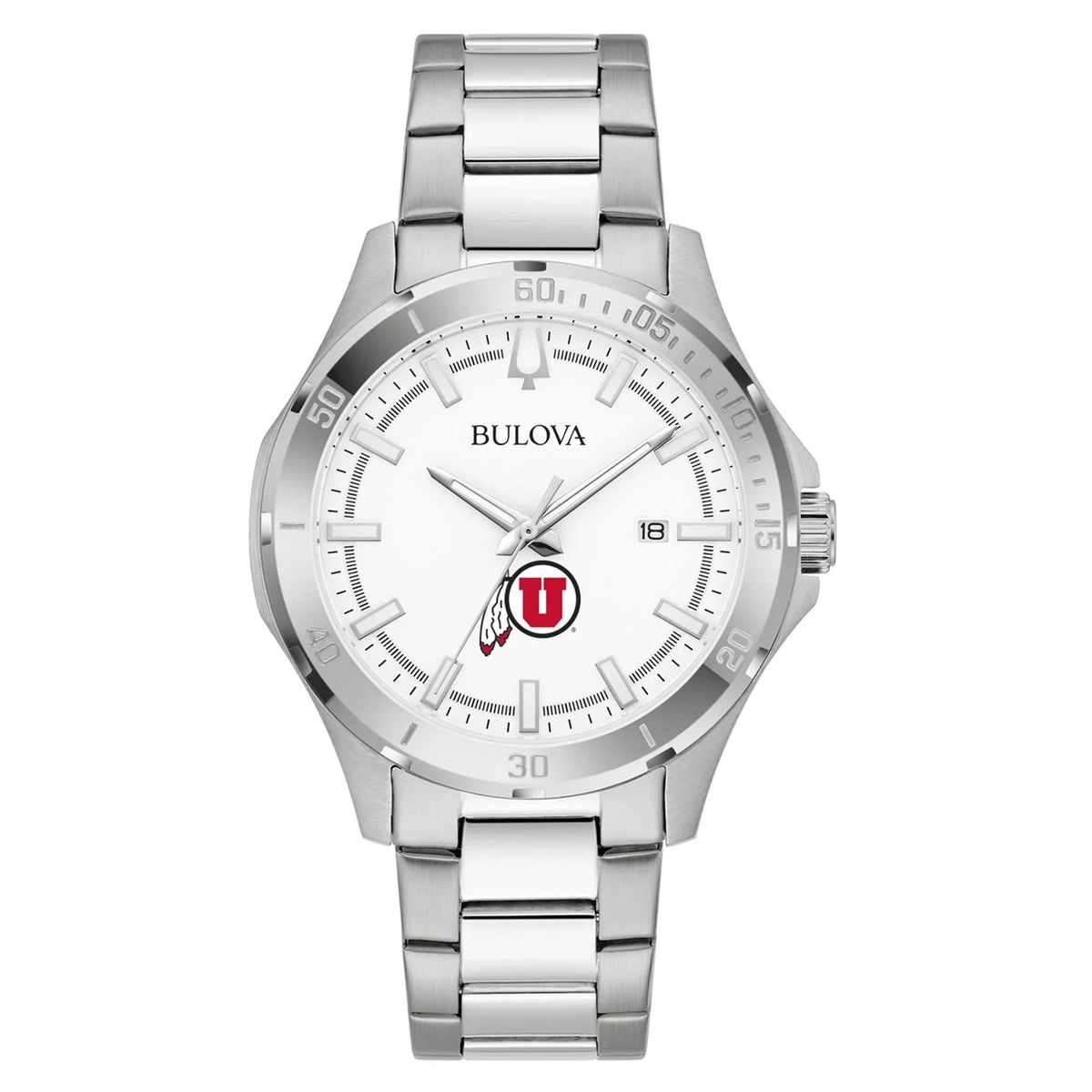 Steel Utah Silver Watch Bulova Utes Men's Stainless Sport Classic