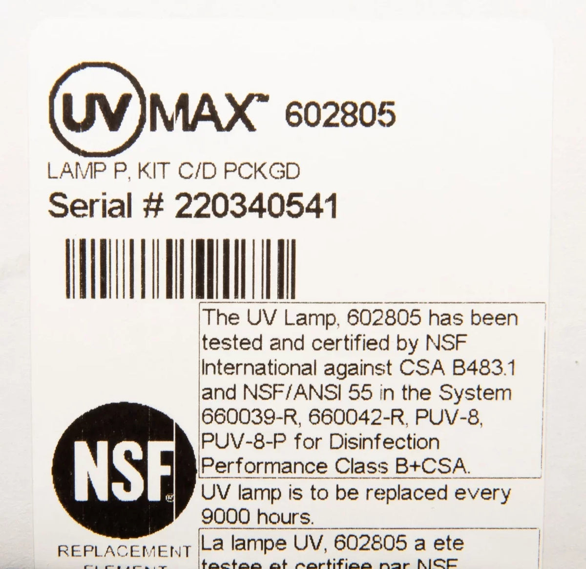 Lamp Premium Systems D4+, Models Viqua UV 602805 for D4 D4, Replacement