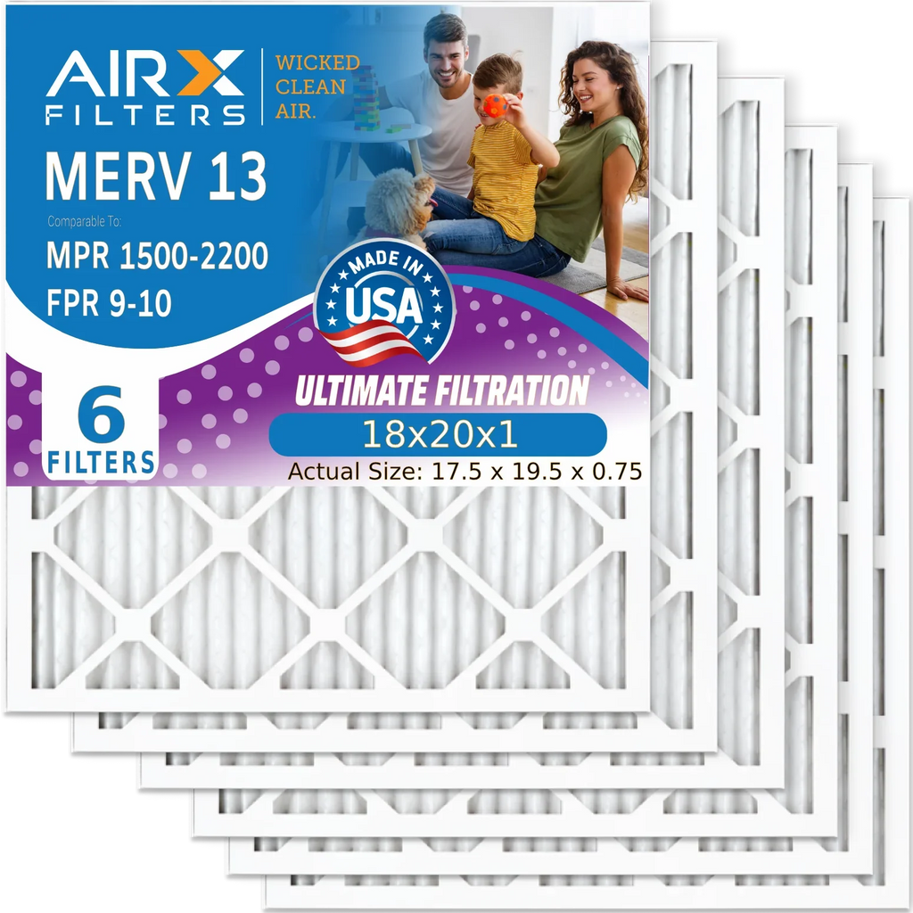 Made Filter MERV 18x20x1 AC HVAC 1500 Filters & 18x20x1 FILTERS Pleated 2200 Air MPR by - 13 Filter Premium USA FPR 9 Electrostatic 6 to CLEAN AIRX WICKED Comparable Conditioner Furnace AIR. Air Pack