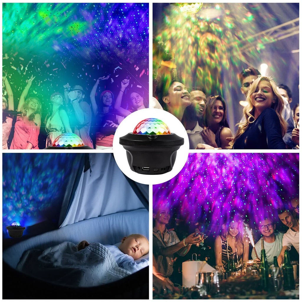 W/ LED Party Light Stage Bluetooth Lamp Disco RGB Speaker DJ Ball Strobe Remote