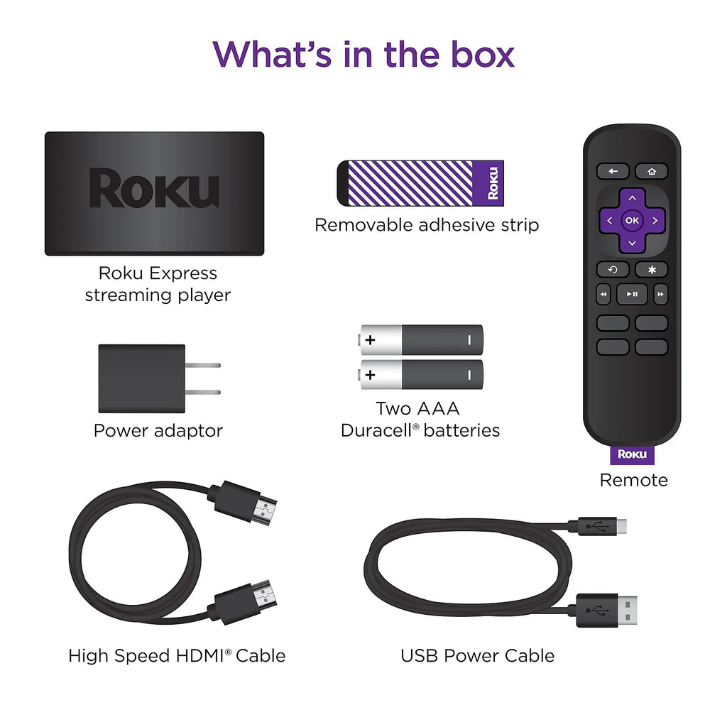 Player Express Simple High Remote Streaming Cable Media and Speed HDMI Roku with HD