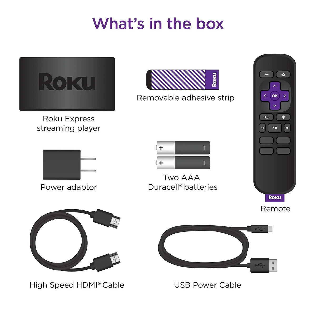 Player Express Simple High Remote Streaming Cable Media and Speed HDMI Roku with HD