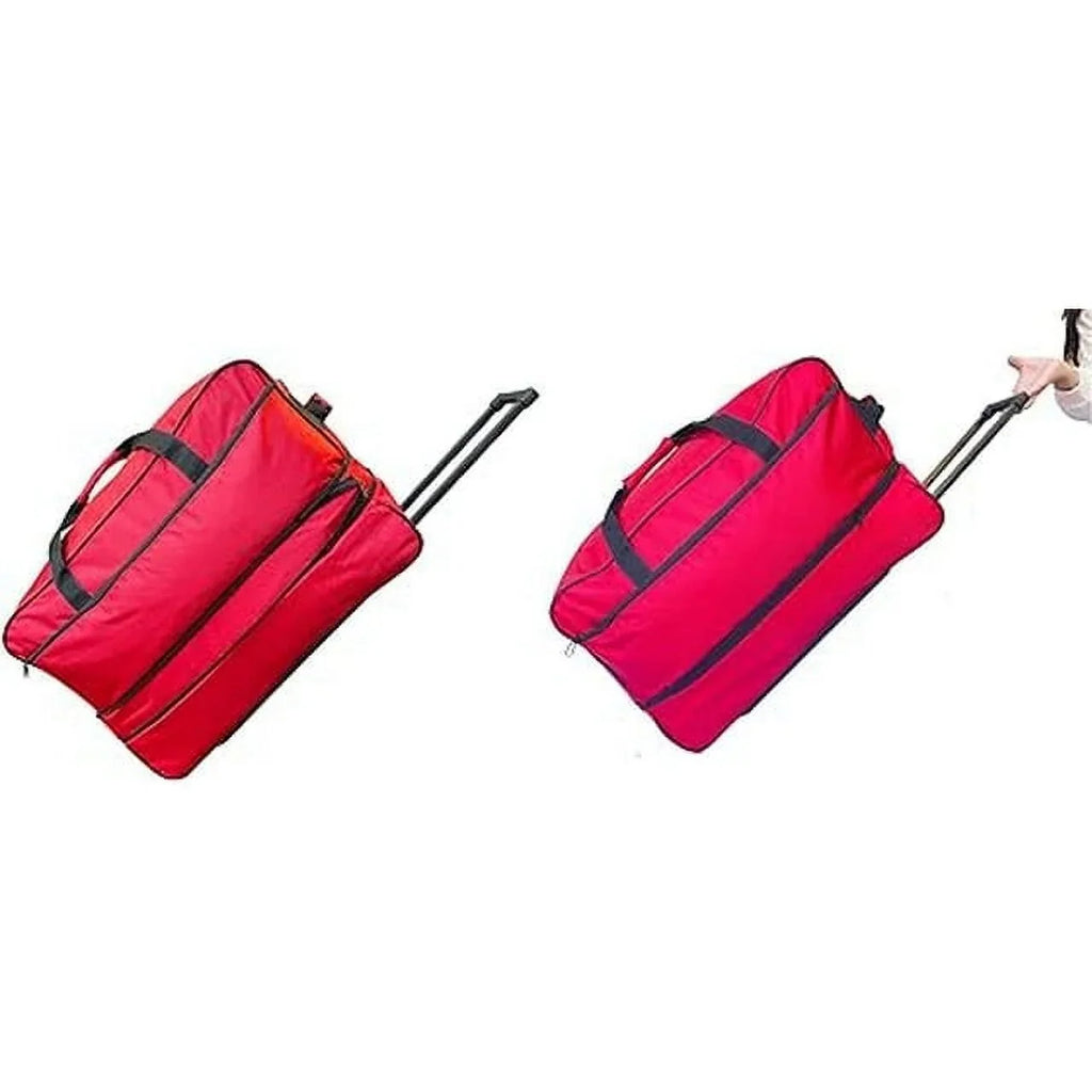 Luggage System, Duty Bag, Multi-Pocket Travel Collapsible Bar Red, Wheels, Duffle 28" Heavy Iron