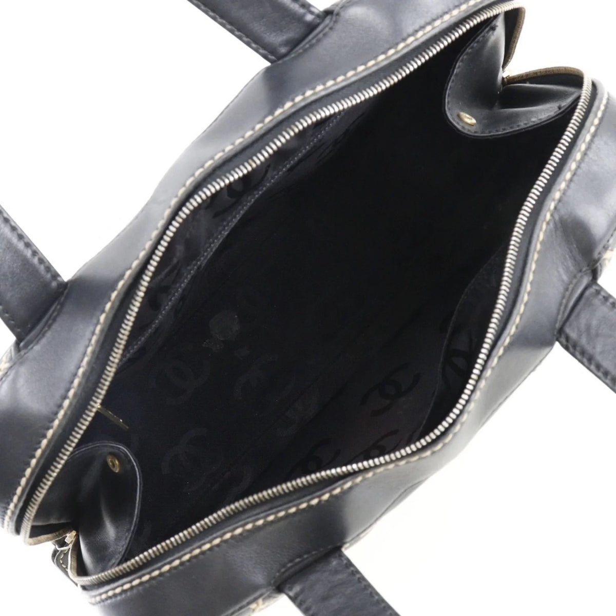 Wild (Fair) Mini Stitch Black Calf Handbag Ladies Pre-Owned A14692 Boston