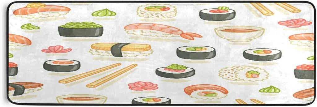Gifts Bathroom Area Home Decor Rugs Sushi Kitchen Entry Runner Rug - Japanese Washable Soft 24"x72" Ultra Non-Slip for Floor Mat