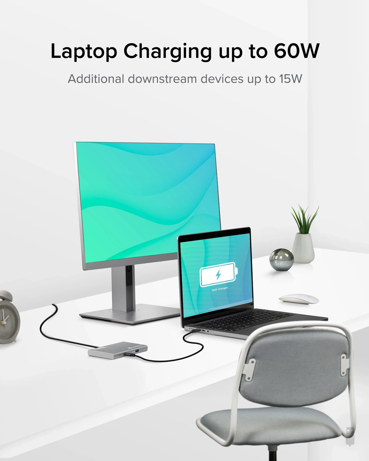 8K Thunderbolt Compatible 4 Single / 60W 5-in-1 Adapter) Thunderbolt HDMI to (1x with Hub 4K 4 USB4 USB4 Display, and Dual Thunderbolt or Macs Windows USB-C Charging, with Plugable